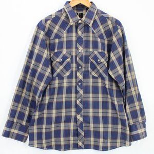 Vintage Holt Western Shirt Men's Multicolor Plaid Button Down Long Sleeve Size L